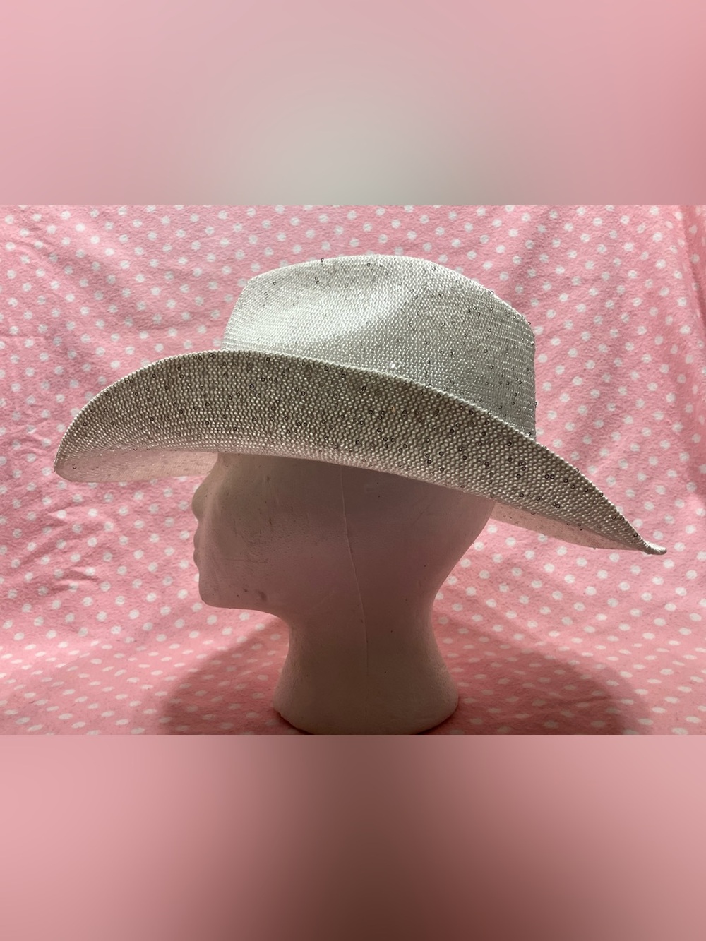 Stylish Women's White Straw Cowboy Hat - Picture 5 of 14